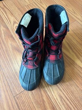 Winter Boots - Red Plaid